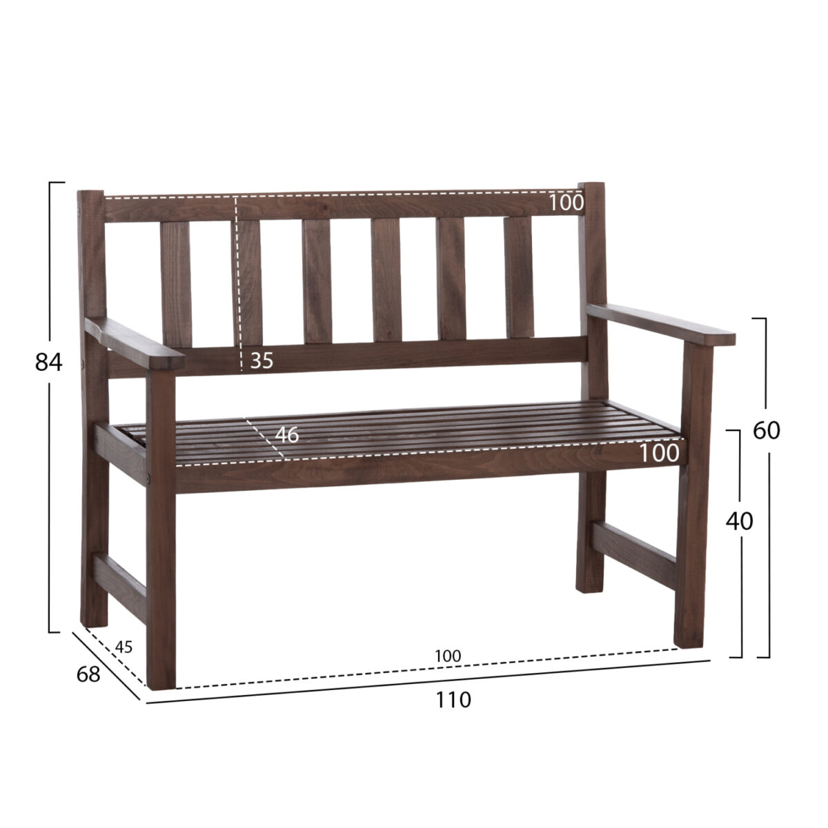 ΠΑΓΚΑΚΙ ΞΥΛΙΝΟ ΝΑΞΟΣ 2ΘΕΣΙΟ ΑΠΟ ΜΑΣΙΦ ΟΞΙΑ ΕΜΠΟΤΙΣΜΟΥ ΚΑΡΥΔΙ 110x68x84Υεκ.LH10.5407 - Image 2