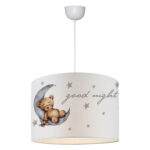 ΠΑΙΔΙΚΟ ΦΩΤΙΣΤΙΚΟ ΟΡΟΦΗΣ ΥΦΑΣΜΑΤΙΝΟ LH10.7574.02 ΛΕΥΚΟ ΜΕ ΣΧΕΔΙΟ TEDDY BEAR Φ28x70Y εκ.