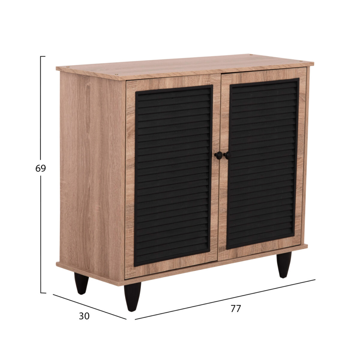 ΠΑΠΟΥΤΣΟΘΗΚΗ ΞΥΛΙΝΗ MCKENNA LH10.2266.02 ΣΕ ΧΡΩΜΑ SONAMA-ΜΑΥΡΟ 77x30x69Υεκ. - Image 2