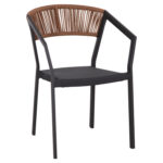 ΠΟΛΥΘΡΟΝΑ ΑΛΟΥΜΙΝΙΟΥ LH10.5891.01 ΑΝΘΡΑΚΙ ΣΚΕΛΕΤΟΣ&TEXTLINE-ΜΠΕΖ RATTAN 56,5x58x79Υ εκ.