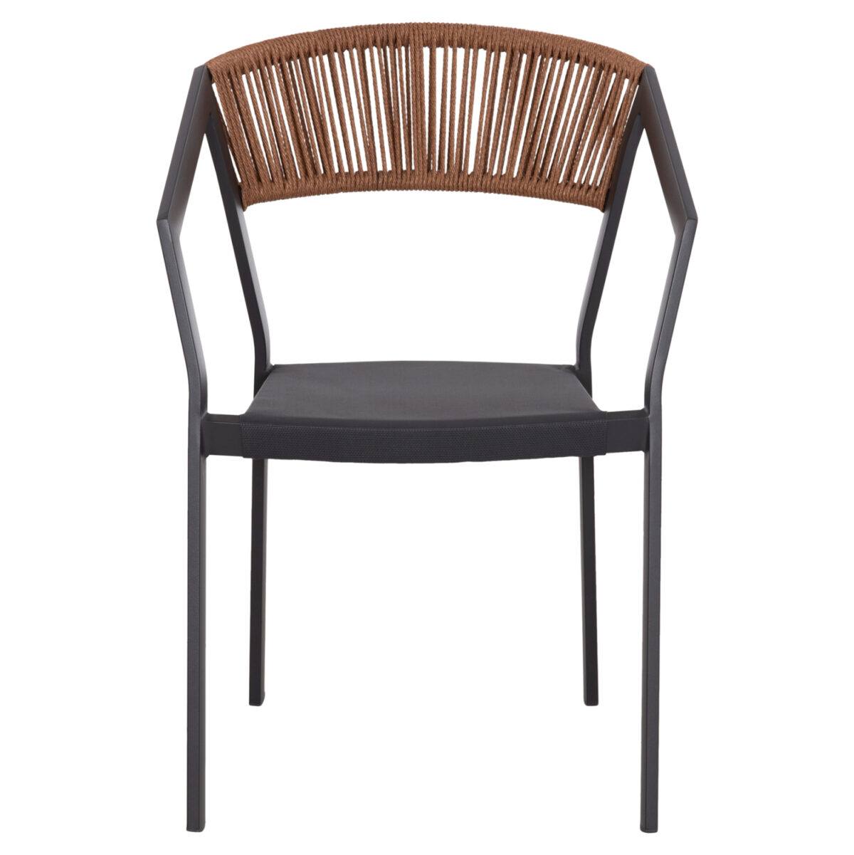 ΠΟΛΥΘΡΟΝΑ ΑΛΟΥΜΙΝΙΟΥ LH10.5891.01 ΑΝΘΡΑΚΙ ΣΚΕΛΕΤΟΣ&TEXTLINE-ΜΠΕΖ RATTAN 56,5x58x79Υ εκ. - Image 3