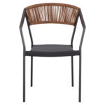 ΠΟΛΥΘΡΟΝΑ ΑΛΟΥΜΙΝΙΟΥ LH10.5891.01 ΑΝΘΡΑΚΙ ΣΚΕΛΕΤΟΣ&TEXTLINE-ΜΠΕΖ RATTAN 56,5x58x79Υ εκ. - Image 3