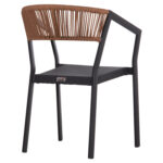 ΠΟΛΥΘΡΟΝΑ ΑΛΟΥΜΙΝΙΟΥ LH10.5891.01 ΑΝΘΡΑΚΙ ΣΚΕΛΕΤΟΣ&TEXTLINE-ΜΠΕΖ RATTAN 56,5x58x79Υ εκ. - Image 5