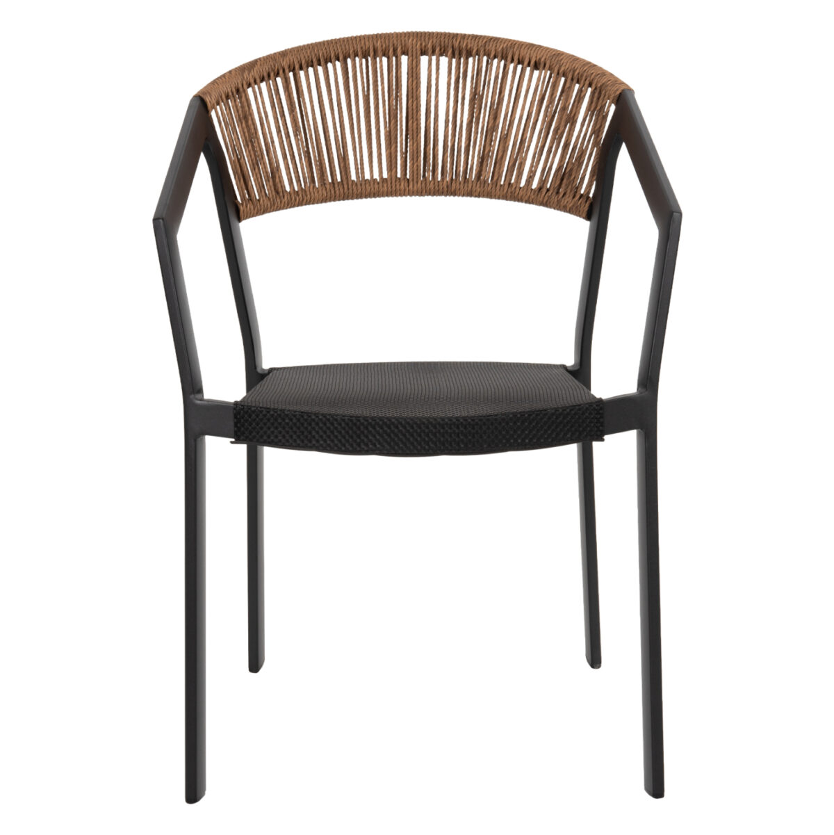 ΠΟΛΥΘΡΟΝΑ ΑΛΟΥΜΙΝΙΟΥ MIRI LH10.5891.05 ΜΑΥΡΟΣ ΣΚΕΛΕΤΟΣ&TEXTLINE-ΜΠΕΖ RATTAN 57,5x59x81,5Yεκ. - Image 3