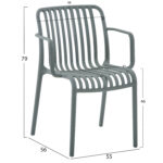 ΠΟΛΥΘΡΟΝΑ ΕΞΩΤ.ΧΩΡΟΥ CONVEE LH10.6105.07 DARK OLIVE ΠΟΛΥΠΡΟΠΥΛΕΝΙΟ 55x56x79Yεκ. - Image 2