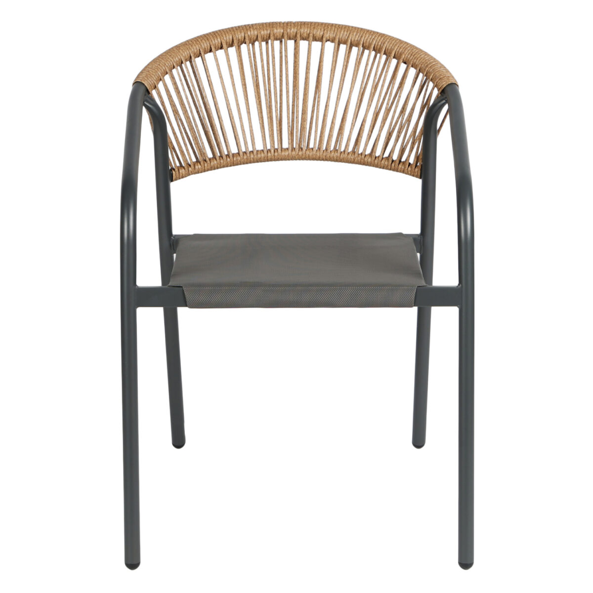 ΠΟΛΥΘΡΟΝΑ HOMAN LH10.6430.01 ΓΚΡΙ ΜΕΤΑΛΛΟ & TEXTILENE--ΜΠΕΖ P.E.RATTAN 53x58x75Υεκ - Image 3