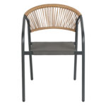 ΠΟΛΥΘΡΟΝΑ HOMAN LH10.6430.01 ΓΚΡΙ ΜΕΤΑΛΛΟ & TEXTILENE--ΜΠΕΖ P.E.RATTAN 53x58x75Υεκ - Image 3