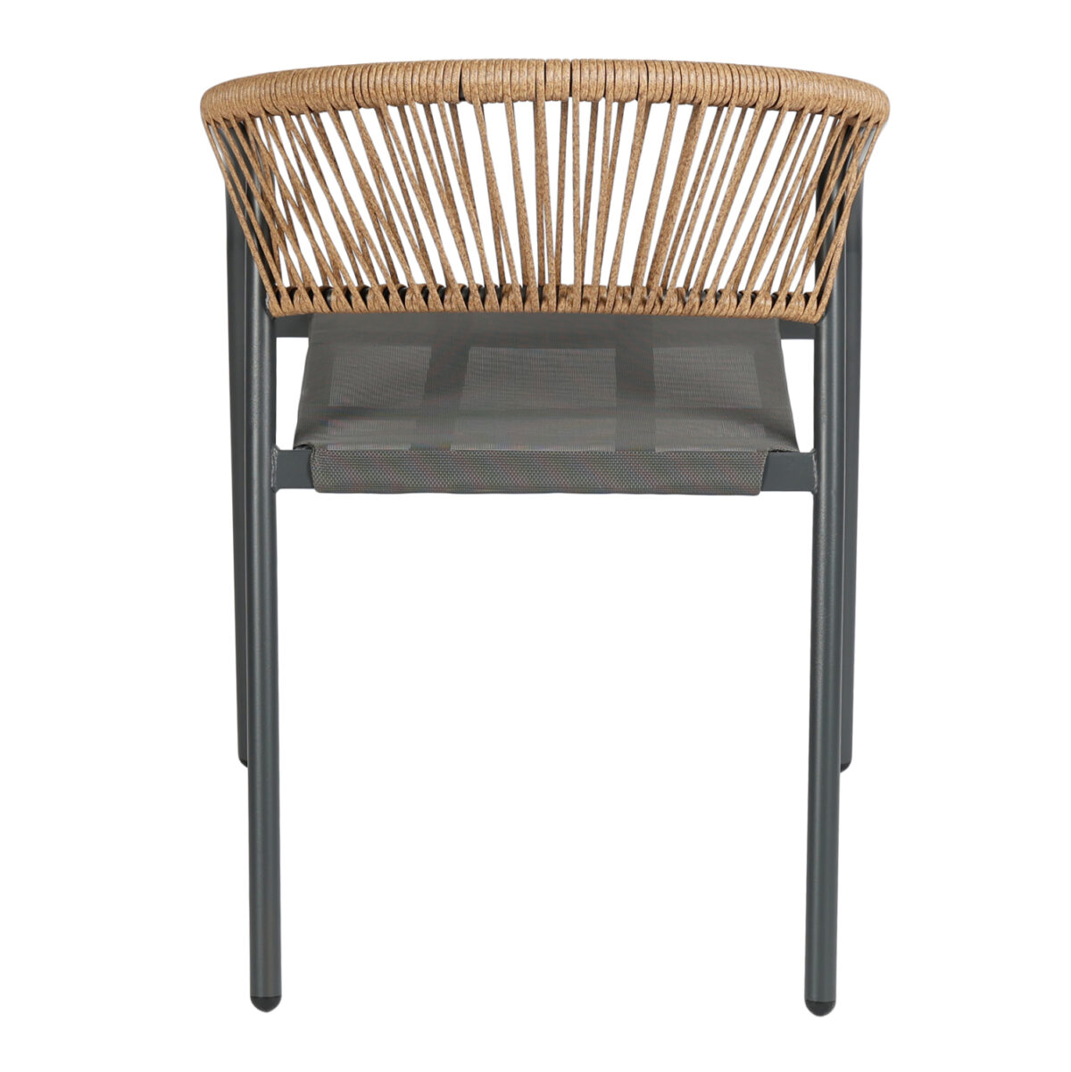 ΠΟΛΥΘΡΟΝΑ HOMAN LH10.6430.01 ΓΚΡΙ ΜΕΤΑΛΛΟ & TEXTILENE--ΜΠΕΖ P.E.RATTAN 53x58x75Υεκ - Image 5
