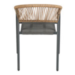 ΠΟΛΥΘΡΟΝΑ HOMAN LH10.6430.01 ΓΚΡΙ ΜΕΤΑΛΛΟ & TEXTILENE--ΜΠΕΖ P.E.RATTAN 53x58x75Υεκ - Image 5