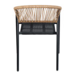 ΠΟΛΥΘΡΟΝΑ HOMAN LH10.6430.03 ΜΑΥΡΟ ΜΕΤΑΛΛΟ & TEXTILENE--ΜΠΕΖ P.E.RATTAN 53,5x62x75Υεκ - Image 5