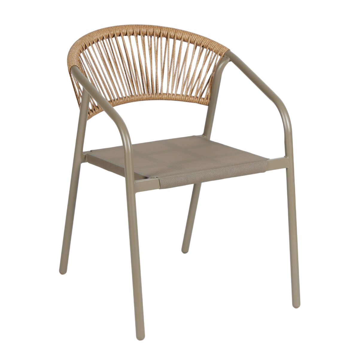 ΠΟΛΥΘΡΟΝΑ HOMAN LH10.6430.04 ΣΑΜΠΑΝΙ ΜΕΤΑΛΛΟ & TEXTILENE--ΜΠΕΖ P.E.RATTAN 53,5x62x75Υεκ - Image 1