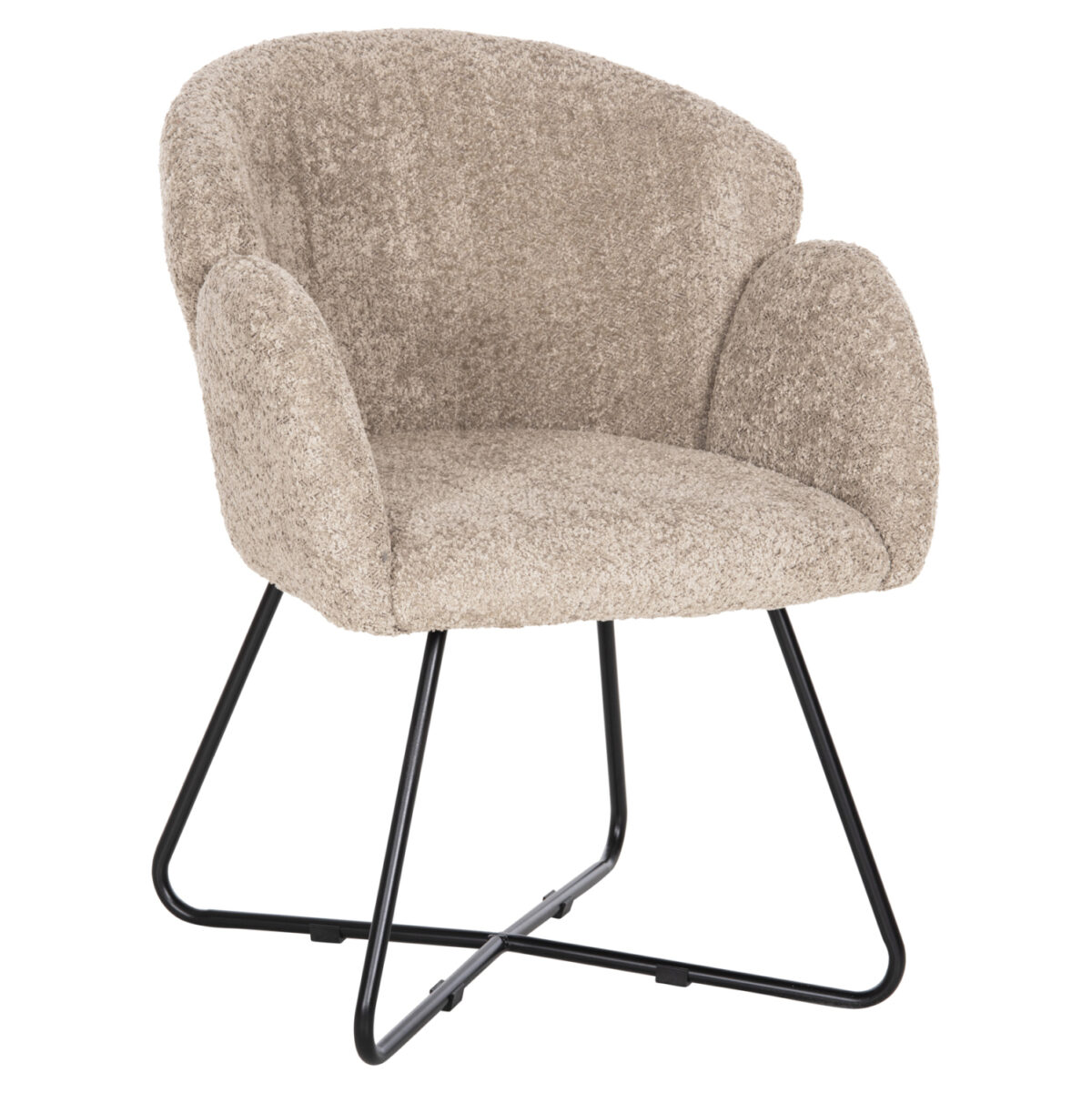 ΠΟΛΥΘΡΟΝΑ HARNIS LH10.9603.08 ΜΠΕΖ ΜΠΟΥΚΛΕ-ΜΑΥΡΑ ΜΕΤΑΛ.ΠΟΔΙΑ ΧΙΑΣΤΙ 59,5x64x77Υεκ - Image 1