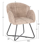 ΠΟΛΥΘΡΟΝΑ HARNIS LH10.9603.08 ΜΠΕΖ ΜΠΟΥΚΛΕ-ΜΑΥΡΑ ΜΕΤΑΛ.ΠΟΔΙΑ ΧΙΑΣΤΙ 59,5x64x77Υεκ - Image 2