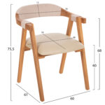 ΠΟΛΥΘΡΟΝΑ RIMINI LH10.9867.07 ΞΥΛΟ TEAK ΦΥΣΙΚΟ-ΜΠΕΖ ΣΧΟΙΝΙ & PU ΚΑΘΙΣΜΑ 60x61x75,5Υεκ. - Image 2