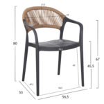 ΠΟΛΥΘΡΟΝΑ ΠΟΛΥΠΡΟΠΥΛΕΝΙΟΥ EVA LH10.6155.10 ΓΚΡΙ ΜΕ ΜΠΕΖ ΣΧΟΙΝΙ 56,5x53x80Υεκ. - Image 2