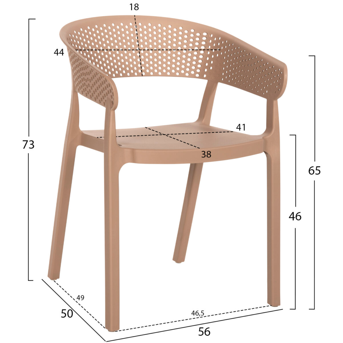 ΠΟΛΥΘΡΟΝΑ ΠΟΛΥΠΡΟΠΥΛΕΝΙΟΥ PERFOE LH10.5941.03 ΚΑΠΟΥΤΣΙΝΟ 56x50x73Υεκ. - Image 2