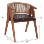 ΠΟΛΥΘΡΟΝΑ ΤΡΑΠΕΖΑΡΙΑΣ BRANN LH10.18238.11 ΞΥΛΟ ΤΕΑΚ-ΚΑΦΕ PU-ΣΧΟΙΝΙ 60x67x76Υεκ. - Image 2