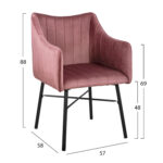 ΠΟΛΥΘΡΟΝΑΚΙ ALLYSA LH10.8518.02 ΑΠΟ ΒΕΛΟΥΔΟ ΣΑΠΙΟ ΜΗΛΟ 57x58x84Υ εκ. - Image 2