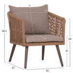 ΣΑΛΟΝΙ ΕΞ.ΧΩΡΟΥ 4ΤΜΧ FREJA LH10.6057.04 ΑΛΟΥΜ.ΚΑΠΟΥΤΣΙΝΟ-PE RATTAN & ΜΑΞΙΛΑΡΙΑ ΜΠΕΖ - Image 3