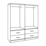 ΣΕΤ 2 ΤΜΧ ΝΤΟΥΛΑΠΑ 4ΦΥΛΛΗ ΜΕ 4 ΣΥΡΤΑΡΙΑ SONAMA 160X42X181 LH10.11349.02 - Image 2