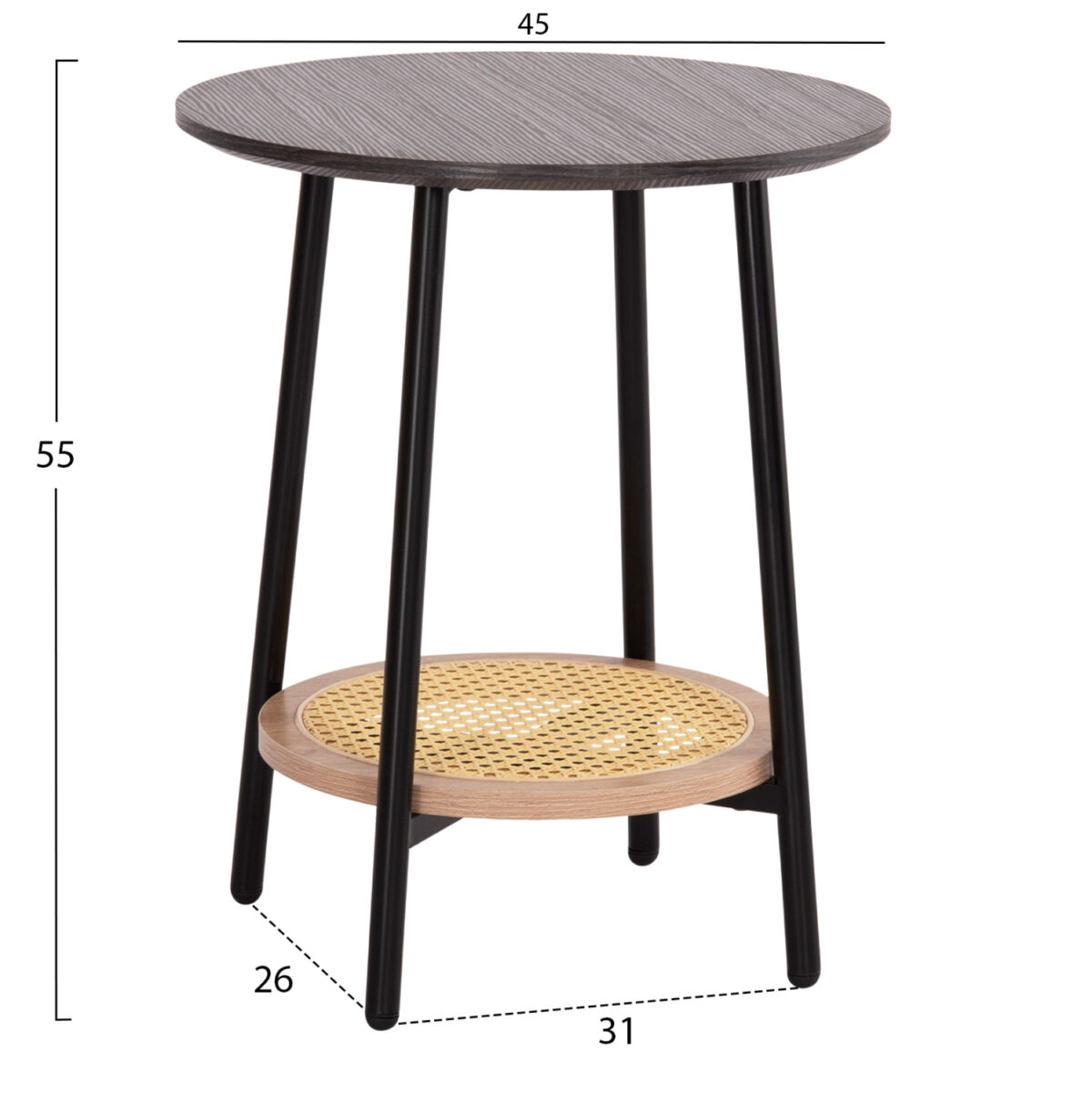 ΣΕΤ 2ΤΜΧ ΤΡΑΠΕΖΙΑ ΣΑΛΟΝΙΟΥ SEWELL LH10.21087 MDF-ΜΕΤΑΛΛΟ-ΣΥΝΘΕΤΙΚΟ RATTAN Φ80εκ & Φ45εκ - Image 3