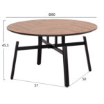 ΣΕΤ 2ΤΜΧ ΤΡΑΠΕΖΙΑ ΣΑΛΟΝΙΟΥ NORTON LH10.21088 MDF-ΜΕΤΑΛΛΟ Φ80εκ & Φ45εκ - Image 2