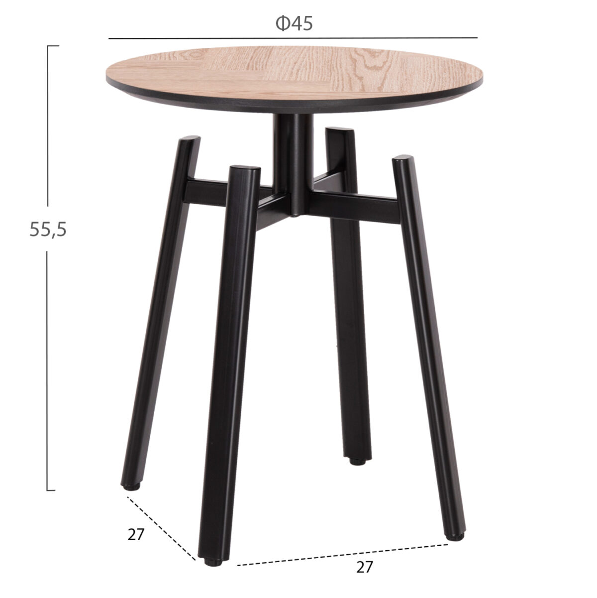 ΣΕΤ 2ΤΜΧ ΤΡΑΠΕΖΙΑ ΣΑΛΟΝΙΟΥ NORTON LH10.21088 MDF-ΜΕΤΑΛΛΟ Φ80εκ & Φ45εκ - Image 3
