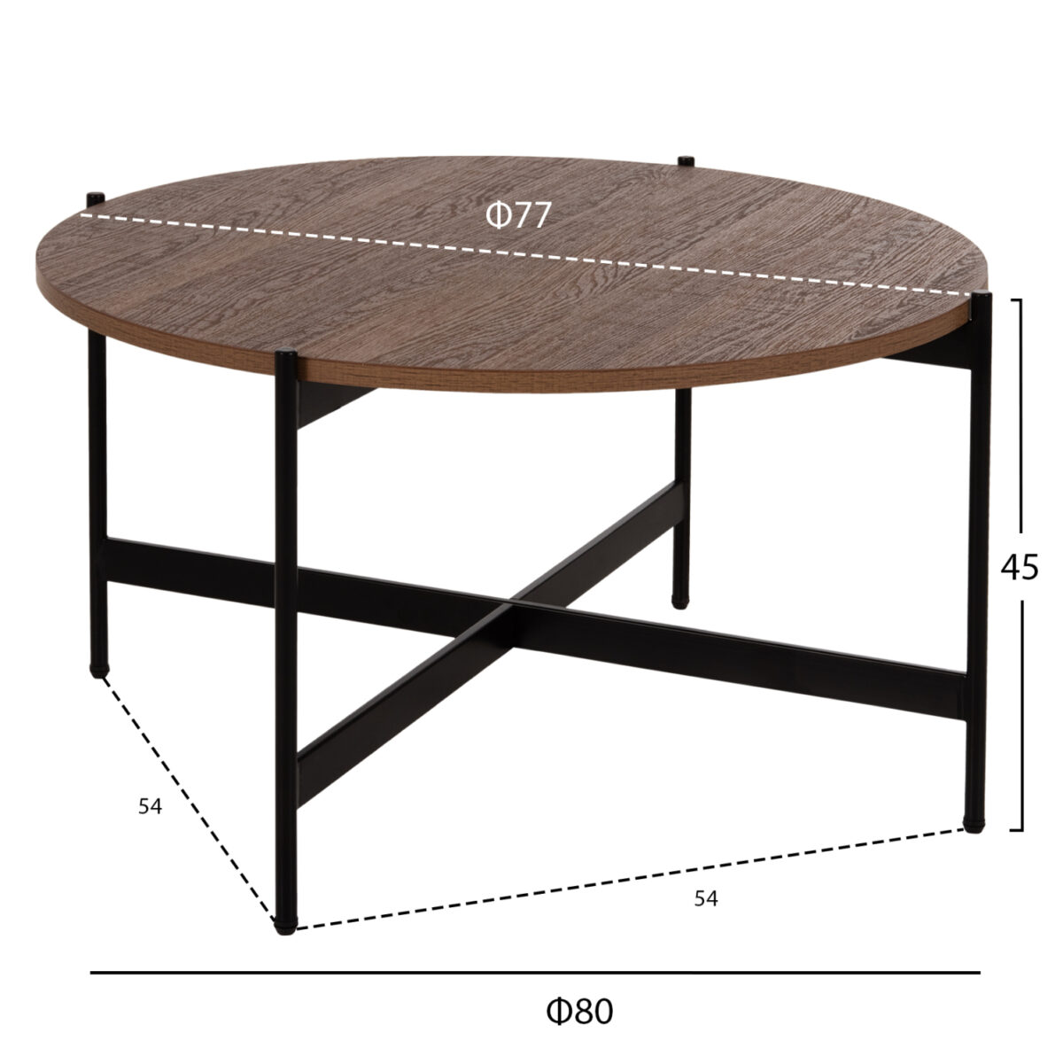 ΣΕΤ 2ΤΜΧ ΤΡΑΠΕΖΙΑ ΣΑΛΟΝΙΟΥ RONDA LH10.21089.03 MDF ΣΕ ΚΑΡΥΔΙ ΧΡΩΜΑ Φ80εκ & Φ50εκ - Image 2