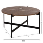ΣΕΤ 2ΤΜΧ ΤΡΑΠΕΖΙΑ ΣΑΛΟΝΙΟΥ RONDA LH10.21089.03 MDF ΣΕ ΚΑΡΥΔΙ ΧΡΩΜΑ Φ80εκ & Φ50εκ - Image 2