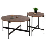 ΣΕΤ 2ΤΜΧ ΤΡΑΠΕΖΙΑ ΣΑΛΟΝΙΟΥ RONDA LH10.21089.03 MDF ΣΕ ΚΑΡΥΔΙ ΧΡΩΜΑ Φ80εκ & Φ50εκ
