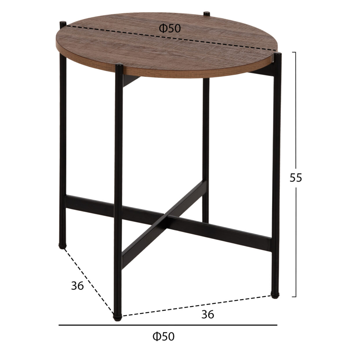 ΣΕΤ 2ΤΜΧ ΤΡΑΠΕΖΙΑ ΣΑΛΟΝΙΟΥ RONDA LH10.21089.03 MDF ΣΕ ΚΑΡΥΔΙ ΧΡΩΜΑ Φ80εκ & Φ50εκ - Image 3