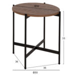 ΣΕΤ 2ΤΜΧ ΤΡΑΠΕΖΙΑ ΣΑΛΟΝΙΟΥ RONDA LH10.21089.03 MDF ΣΕ ΚΑΡΥΔΙ ΧΡΩΜΑ Φ80εκ & Φ50εκ - Image 3