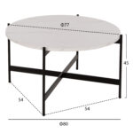 ΣΕΤ 2ΤΜΧ ΤΡΑΠΕΖΙΑ ΣΑΛΟΝΙΟΥ RONDA LH10.21089.04 MDF ΛΕΥΚΟ ΜΑΡΜΑΡΟ Φ80εκ & Φ50εκ - Image 2