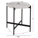 ΣΕΤ 2ΤΜΧ ΤΡΑΠΕΖΙΑ ΣΑΛΟΝΙΟΥ RONDA LH10.21089.04 MDF ΛΕΥΚΟ ΜΑΡΜΑΡΟ Φ80εκ & Φ50εκ - Image 3