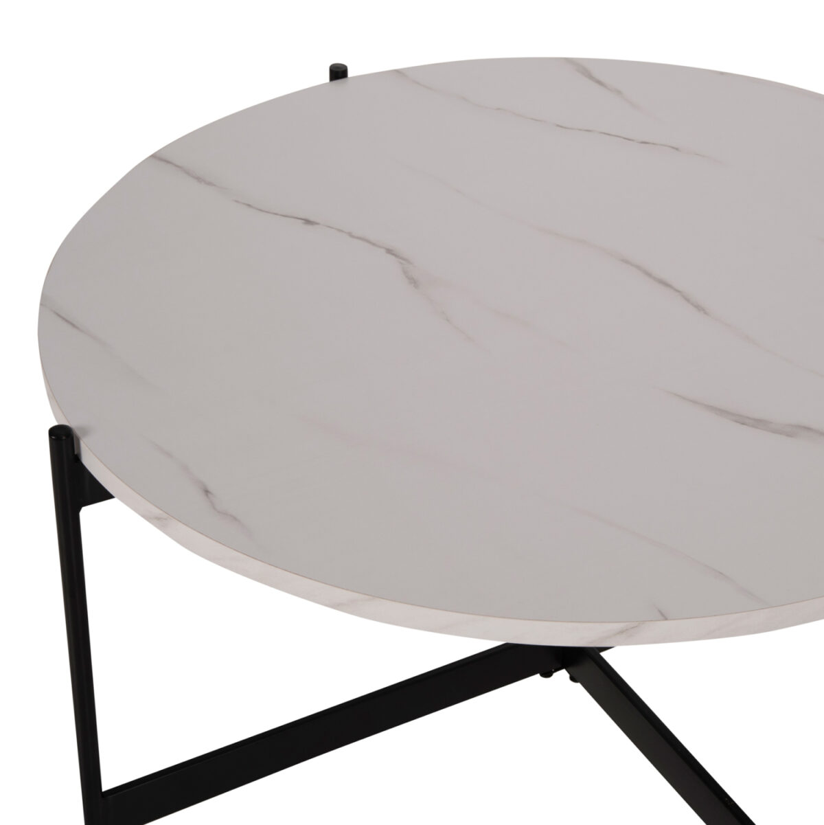 ΣΕΤ 2ΤΜΧ ΤΡΑΠΕΖΙΑ ΣΑΛΟΝΙΟΥ RONDA LH10.21089.04 MDF ΛΕΥΚΟ ΜΑΡΜΑΡΟ Φ80εκ & Φ50εκ - Image 5