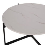 ΣΕΤ 2ΤΜΧ ΤΡΑΠΕΖΙΑ ΣΑΛΟΝΙΟΥ RONDA LH10.21089.04 MDF ΛΕΥΚΟ ΜΑΡΜΑΡΟ Φ80εκ & Φ50εκ - Image 5