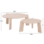 ΣΕΤ 2ΤΜΧ ΤΡΑΠΕΖΙΑ ΣΑΛΟΝΙΟΥ EQUIL LH10.9943.01 MDF ΜΕ ΜΕΛΑΜΙΝΗ-ΦΥΣΙΚΟ 66x66εκ + 87x87εκ - Image 2