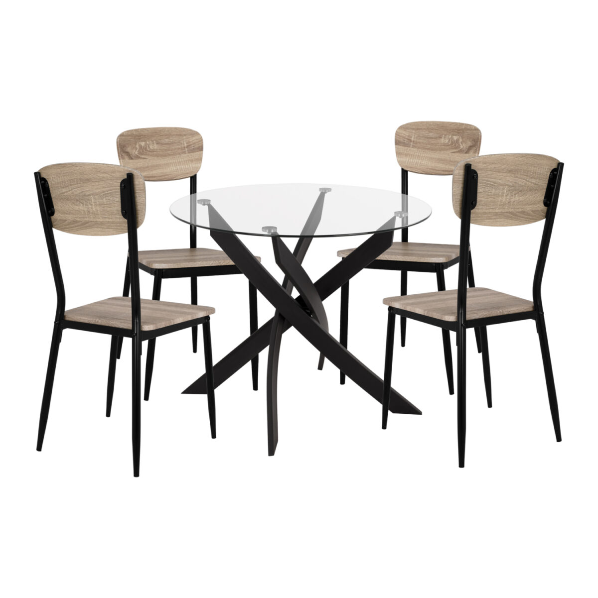 set-5tmch-trapezi-mayro-karekles-sonama- ΣΕΤ 5ΤΜΧ ΤΡΑΠΕΖΙ ΜΑΥΡΟ & ΚΑΡΕΚΛΕΣ SONAMA ΜΕ ΜΑΥΡΙΑ ΠΟΔΙΑ LH10.11072 - Image 1