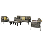 ΣΕΤ ΣΑΛΟΝΙ 5ΤΜΧ STREAM LH10.6426.01 ΑΝΘΡΑΚΙ ΑΛΟΥΜΙΝΙΟ-STRAP ΣΧΟΙΝΙ-OLEFIN