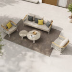 ΣΕΤ ΣΑΛΟΝΙ 5ΤΜΧ STREAM LH10.6426.02 ΚΡΕΜ ΑΛΟΥΜΙΝΙΟ--ΜΠΕΖ ΣΧΟΙΝΙ & OLEFIN - Image 3