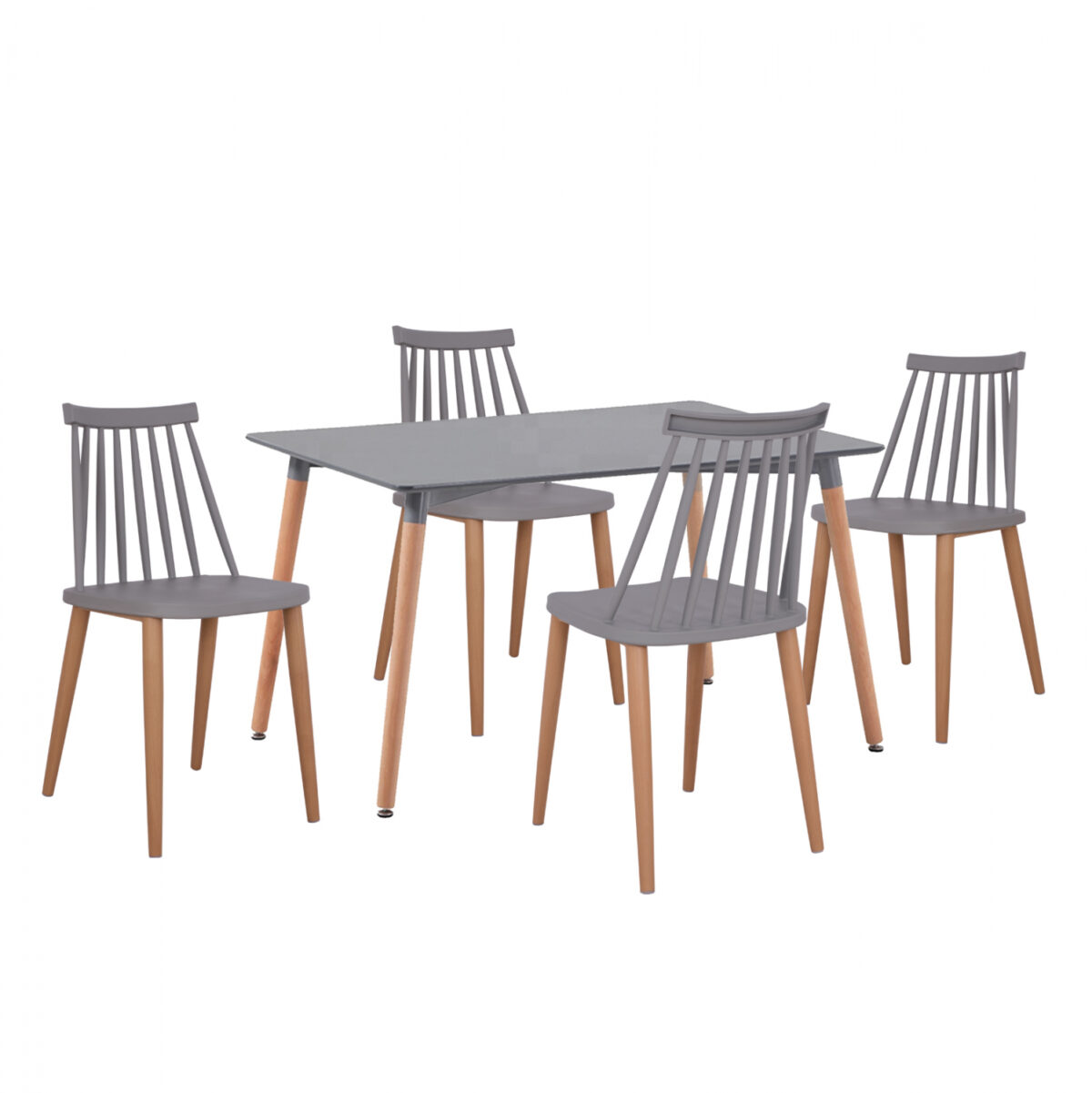 set-trapezarias-5-tmch-trapezi-minimal-m ΣΕΤ ΤΡΑΠΕΖΑΡΙΑΣ 5 ΤΜΧ ΤΡΑΠΕΖΙ MINIMAL ΜΕ ΚΑΡΕΚΛΕΣ VANESSA ΓΚΡΙ LH10.11327.10 120x80x73 cm - Image 1