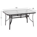 ΣΕΤ ΤΡΑΠΕΖΑΡΙΑΣ 5ΤΜΧ BRUNO LH10.10729.03 ΚΑΡΕΚΛΕΣ ΜΕΤΑΛΛΙΚΕΣ & ΤΡΑΠΕΖΙ 150x90εκ ΜΑΥΡΟ - Image 2
