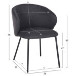 ΣΕΤ ΤΡΑΠΕΖΑΡΙΑΣ 5ΤΜΧ RAVEN LH10.21069.02 ΚΕΡΑΜΙΚΟ TOP ΜΑΥΡΟ ΜΑΡΜΑΡΟ & 4 ΚΑΡΕΚΛΕΣ - Image 3