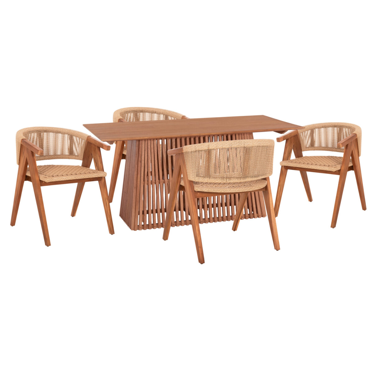 ΣΕΤ ΤΡΑΠΕΖΑΡΙΑΣ 5ΤΜΧ BRANN LH10.21078.03 ΟΡΘΟΓΩΝΙΟ ΤΡΑΠΕΖΙ & 4 ΚΑΡΕΚΛΕΣ - Image 1