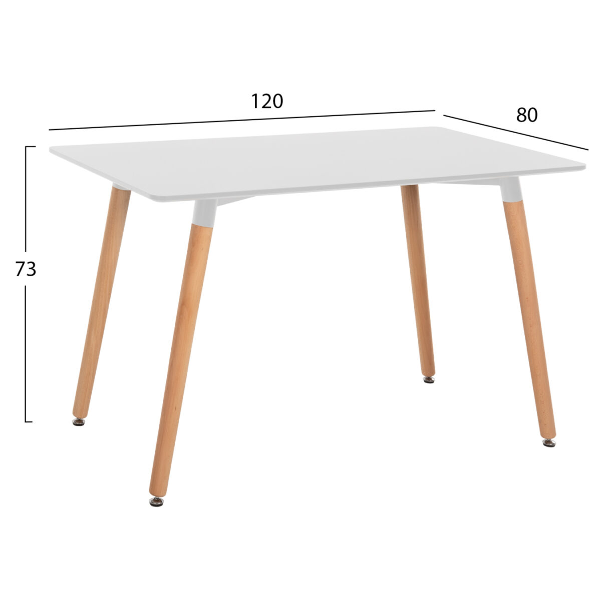 ΣΕΤ ΤΡΑΠΕΖΑΡΙΑΣ 5ΤΜΧ MINIMAL LH10.21172 MDF TOP ΣΕ ΛΕΥΚΟ-ΣΚΕΛΕΤΟΣ ΣΕ ΦΥΣΙΚΟ ΞΥΛΟΥ - Image 2