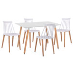 ΣΕΤ ΤΡΑΠΕΖΑΡΙΑΣ 5ΤΜΧ MINIMAL LH10.21172 MDF TOP ΣΕ ΛΕΥΚΟ-ΣΚΕΛΕΤΟΣ ΣΕ ΦΥΣΙΚΟ ΞΥΛΟΥ