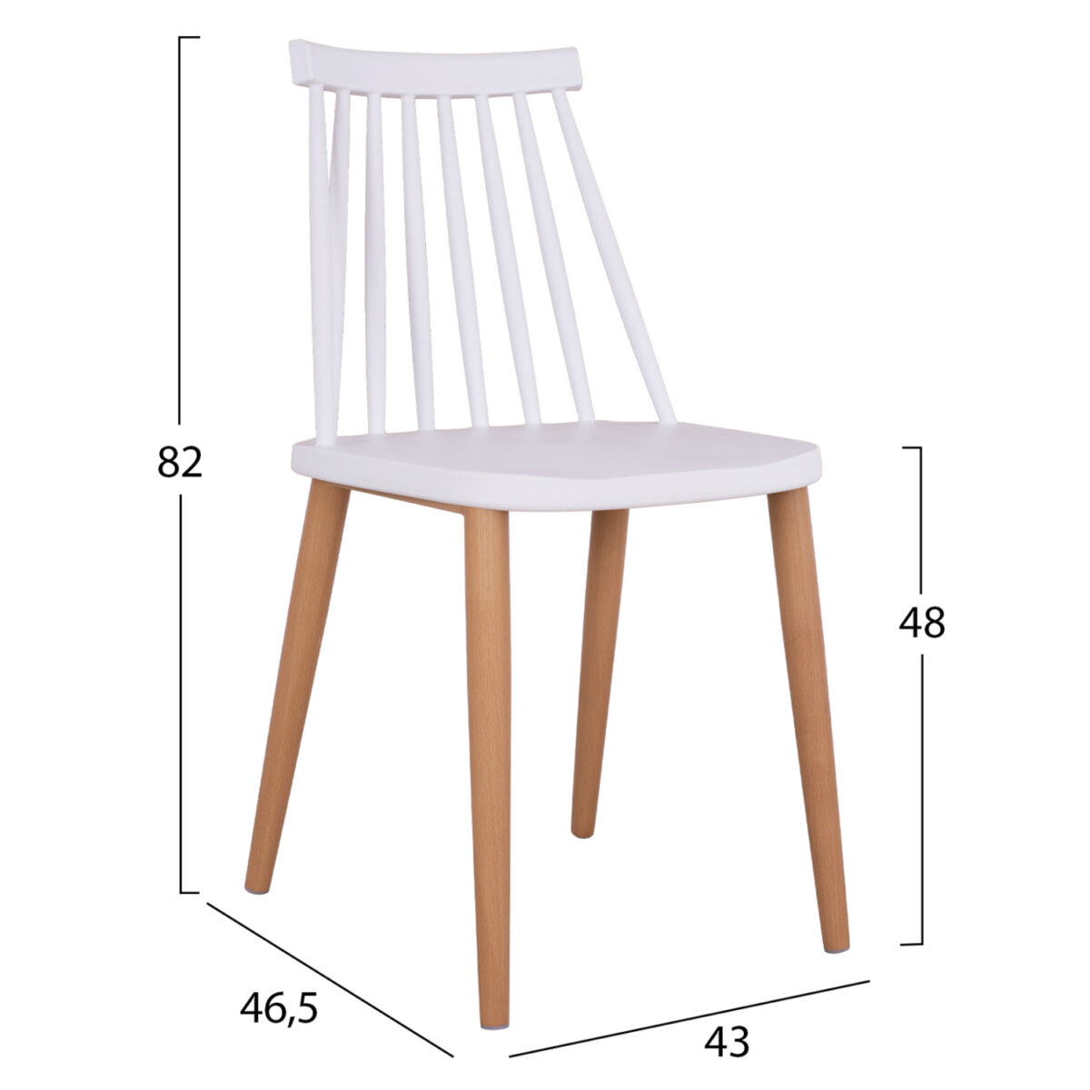 ΣΕΤ ΤΡΑΠΕΖΑΡΙΑΣ 5ΤΜΧ MINIMAL LH10.21172 MDF TOP ΣΕ ΛΕΥΚΟ-ΣΚΕΛΕΤΟΣ ΣΕ ΦΥΣΙΚΟ ΞΥΛΟΥ - Image 3
