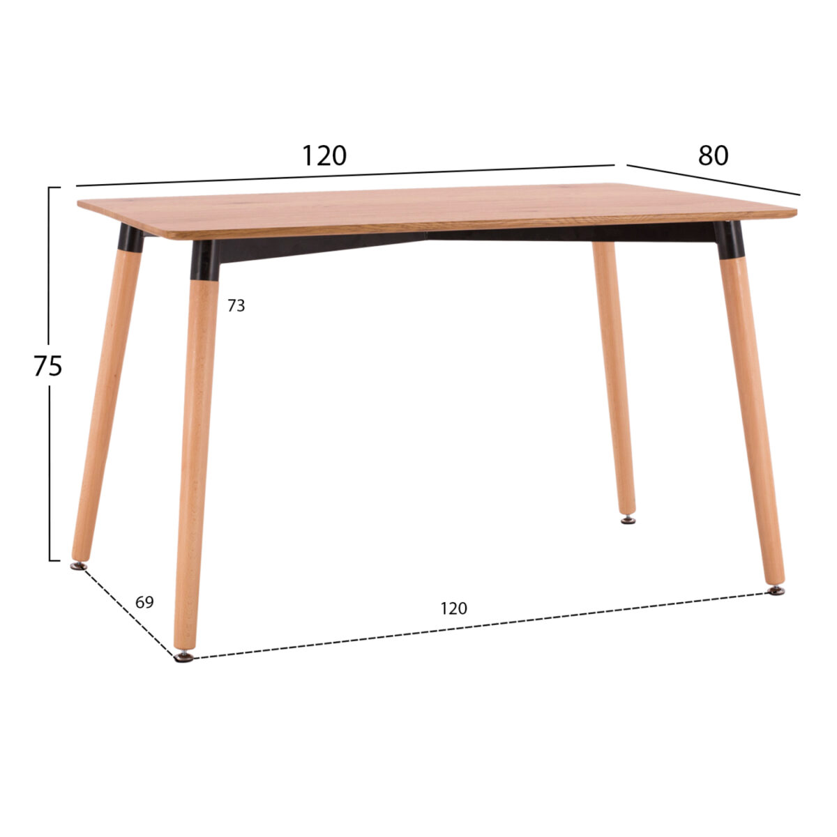 ΣΕΤ ΤΡΑΠΕΖΑΡΙΑΣ 5ΤΜΧ VEGAS LH10.21180 MDF TOP ΣΕ ΦΥΣΙΚΟ--ΥΦΑΣΜΑ ΜΠΕΖ - Image 2