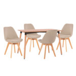 ΣΕΤ ΤΡΑΠΕΖΑΡΙΑΣ 5ΤΜΧ VEGAS LH10.21180 MDF TOP ΣΕ ΦΥΣΙΚΟ--ΥΦΑΣΜΑ ΜΠΕΖ