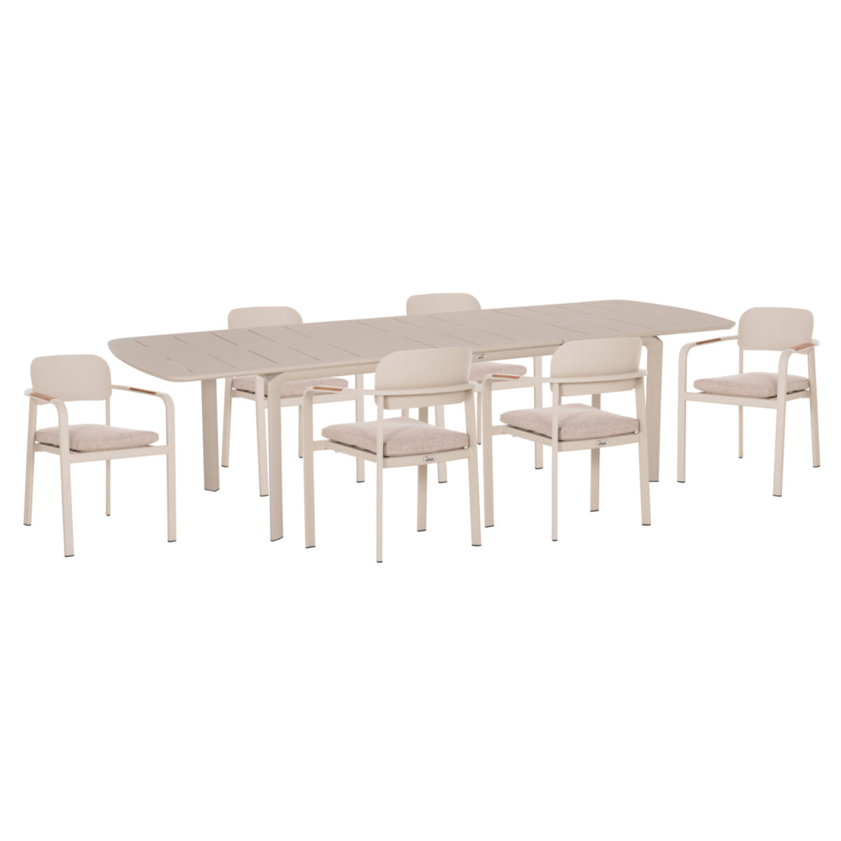 ΣΕΤ ΤΡΑΠΕΖΑΡΙΑΣ ΕΞ.ΧΩΡΟΥ 6 ΘΕΣΕΩΝ ELARA LH10.10726.05 ΜΠΕΖ ΑΛΟΥΜΙΝΙΟ-ΕΠΕΚΤΕΙΝΟΜΕΝΟ ΤΡΑΠΕΖΙ - Image 1